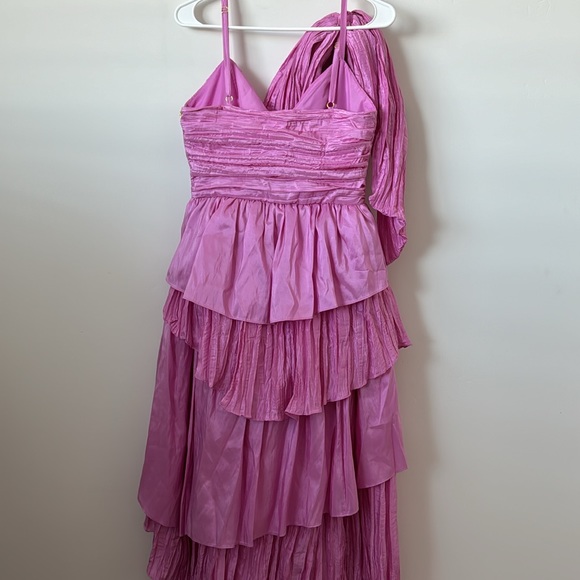 LoveShackFancy Raylene High Low Pink Bow Dress Size: 6 - Picture 11 of 13